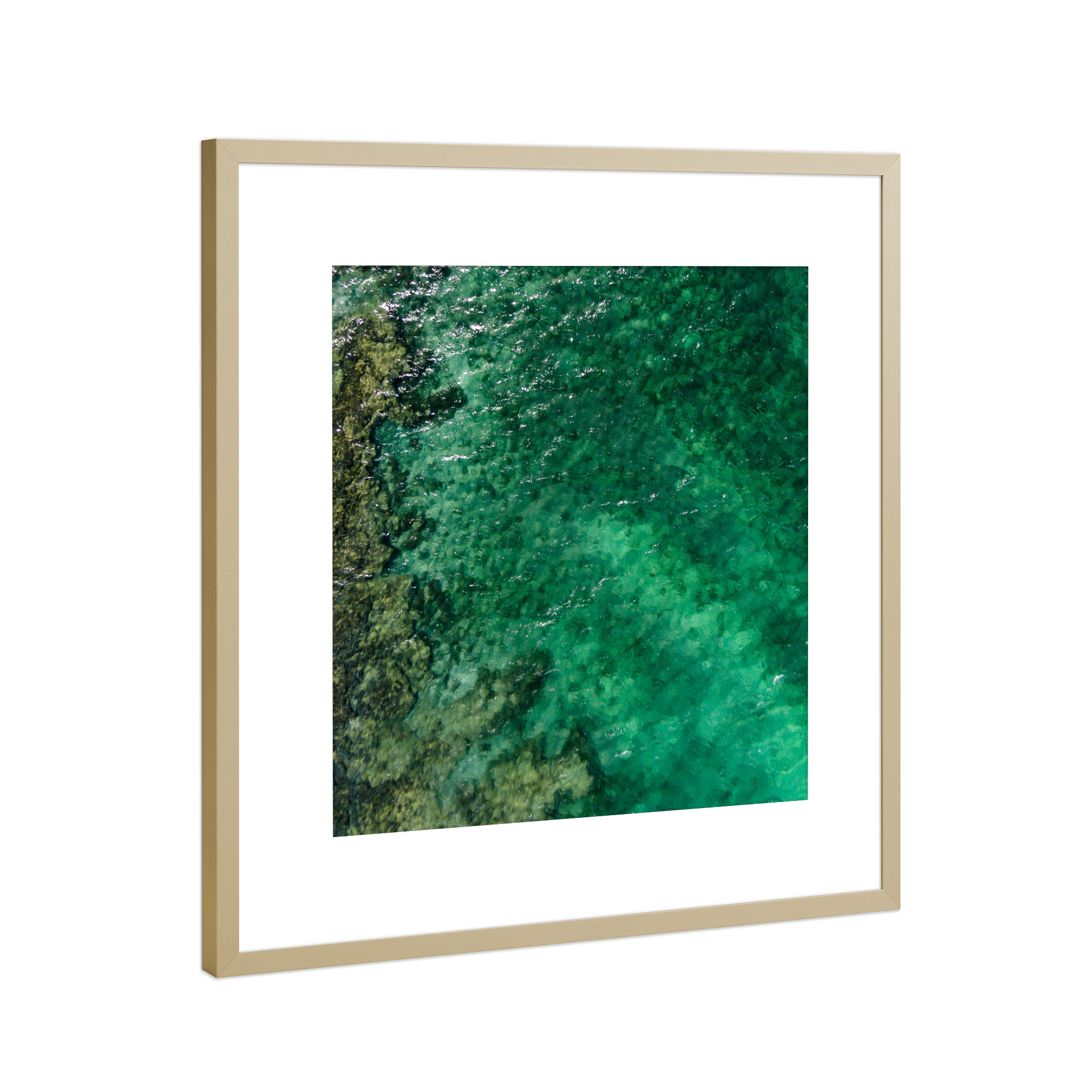 Poster mit Rahmen Gold "Emerald" artboxONE - Natur,Abstrakt,Reise / Strand und Meer