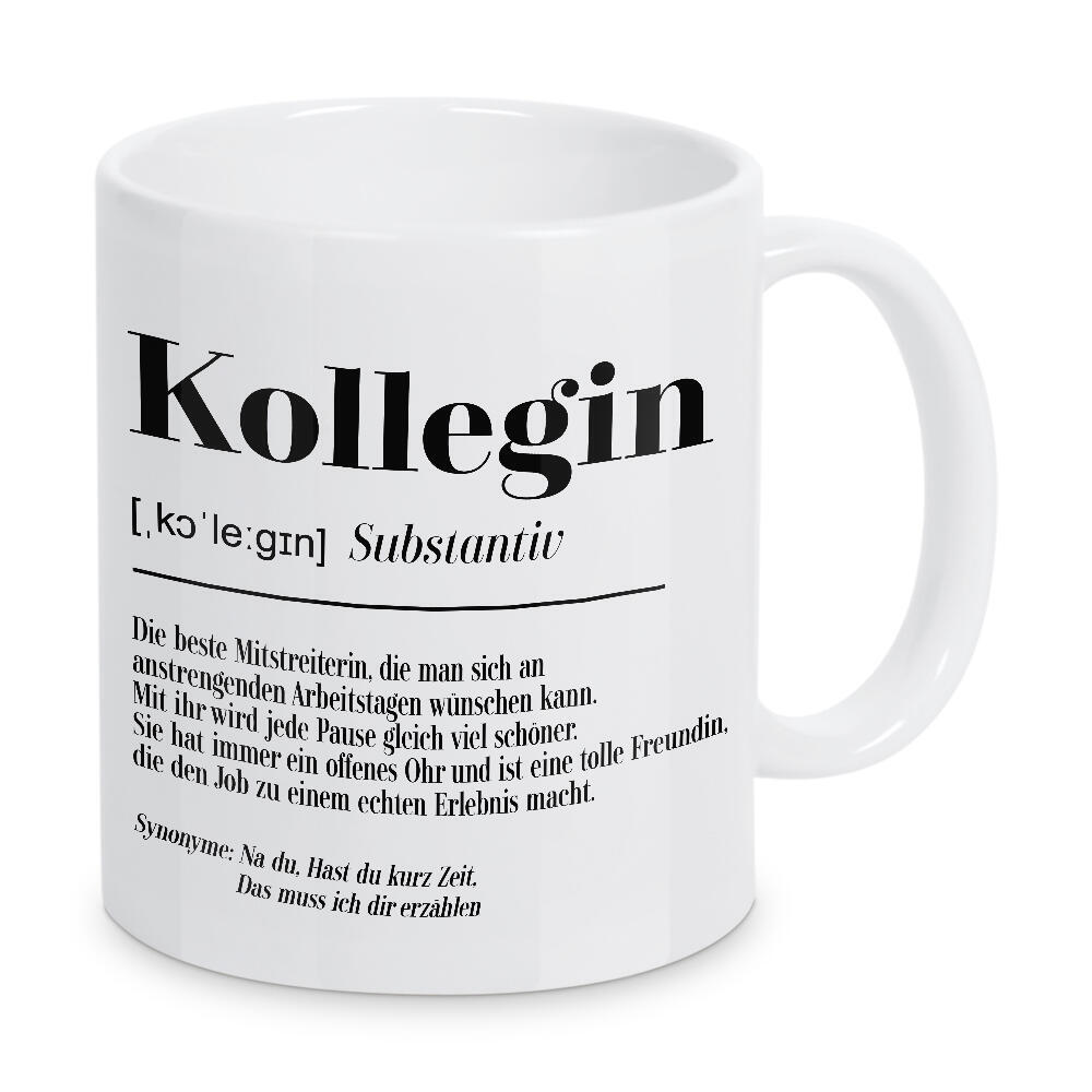 Tasse "Kollegin - Definition sw" artboxONE - Typografie,Schwarzweiß,Lustig