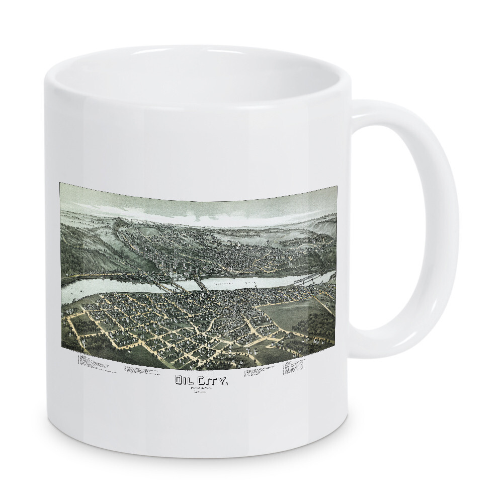 Tasse "Alte Karte der Stadt Oil" artboxONE - Kartografie - Karte,Plan,Jahrgang,Antik,Retro,Alt,Karten,Karte der welt,Illustration,Gemeinfrei,ölstadt