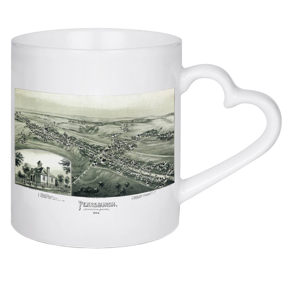 Herztasse "Alte Karte von Pennsburgh" artboxONE - Kartografie