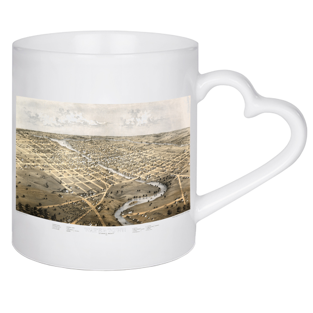Herztasse "Alte Karte von Watertown-Wisconsin" artboxONE - Kartografie