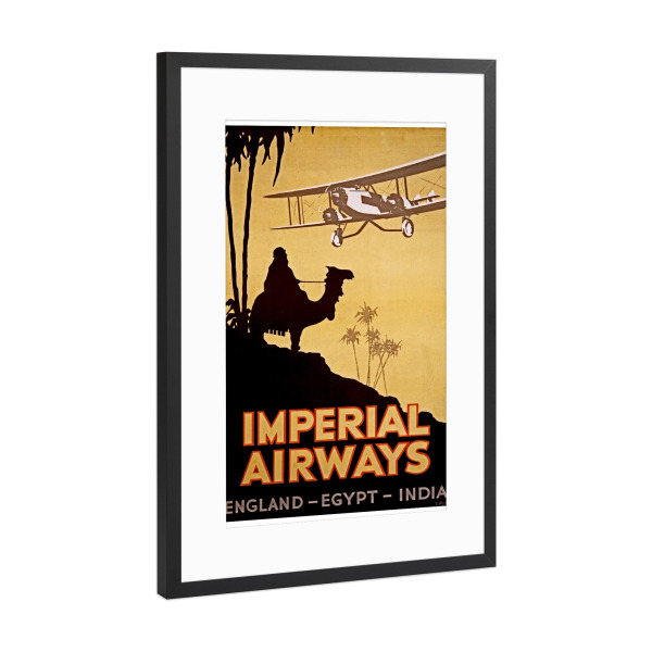 Poster mit Rahmen Schwarz (Metallic) "Vintage Travel Poster Middle Eastern Retro Art" artboxONE - Reise,Retro