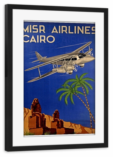 Poster mit Rahmen schwarz "Egypt Poster Vintage Travel Art Print" artboxONE - Reise,Retro