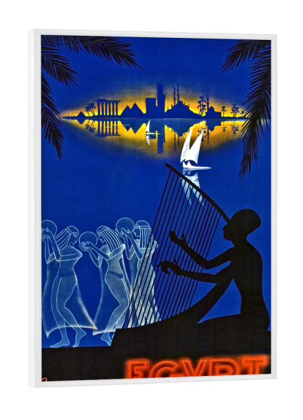 Poster mit weißem Rahmen "Egypt Art Vintage Romance Travel Poster Print" artboxONE - Reise
