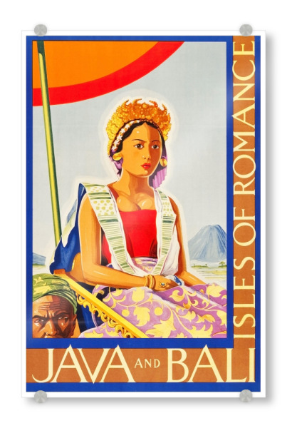 Acrylglasbild "Java Art Bali Vintage Travel Poster Home Decor Print" artboxONE - Reise