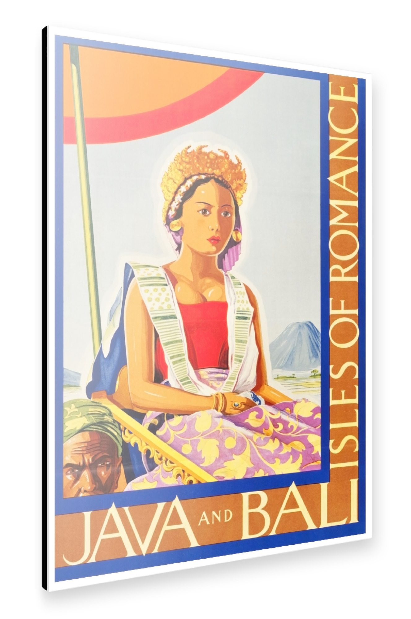 Alu-Dibond "Java Art Bali Vintage Travel Poster Home Decor Print" 30x20 cm artboxONE