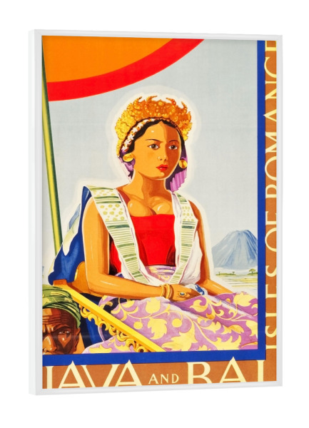 Poster mit weißem Rahmen "Java Art Bali Vintage Travel Poster Home Decor Print" artboxONE - Reise