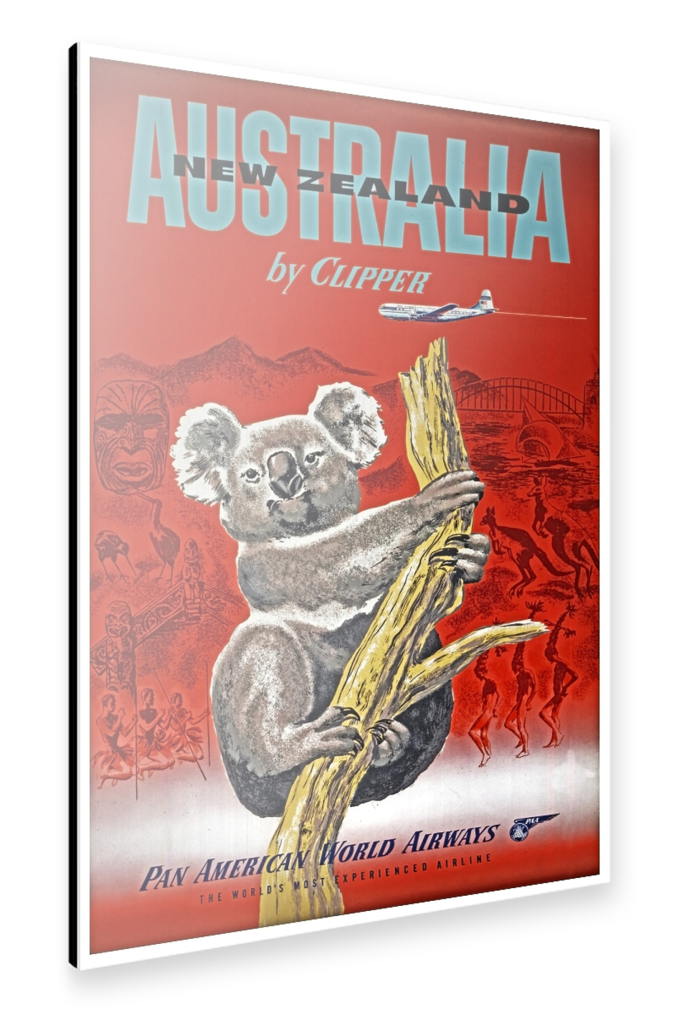 Alu-Dibond "Australia Art New Zealand Vintage Travel Poster Print" 30x20 cm artboxONE