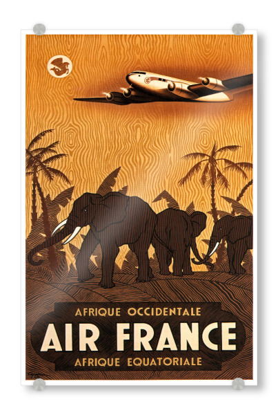 Acrylglasbild "Africa Elephants Travel Poster Art Print" artboxONE - Reise