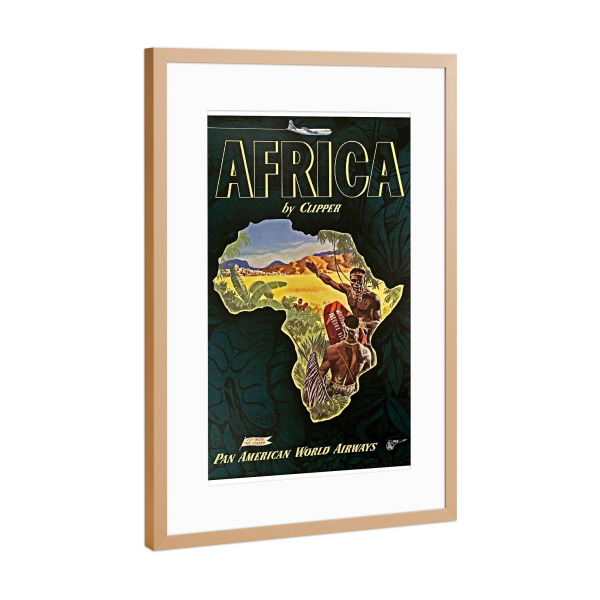 Poster mit Rahmen Kupfer "Art Africa Vintage Travel Poster Print" artboxONE - Reise
