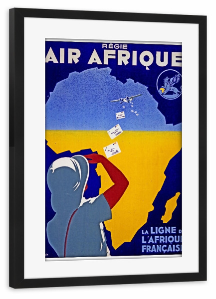 Poster mit Rahmen schwarz "Africa Travel Print Vintage African Poster" artboxONE - Reise