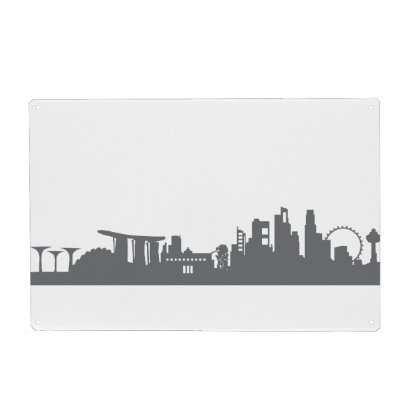 Holzbild "Singapur 02 Monochrom" artboxONE - Städte,Reise,Abstrakt,Schwarzweiß,Architektur,Reise / Länder,Städte / Singapur