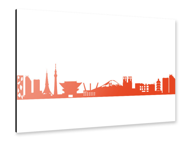 Alu-Dibond "TOKYO 03 Monochrom Tangerine" 30x20 cm artboxONE