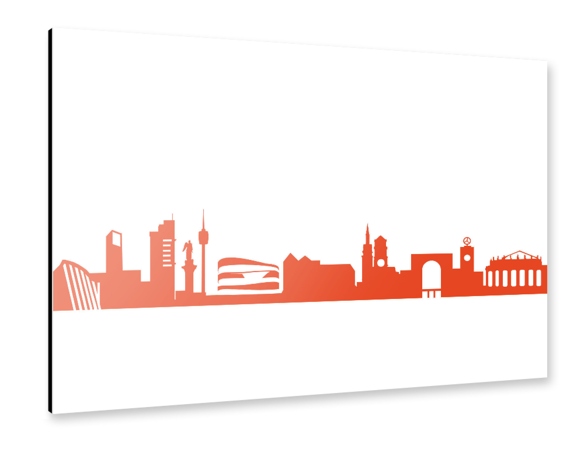 Alu-Dibond "STUTTGART 03 Monochrom Tangerine" 30x20 cm artboxONE