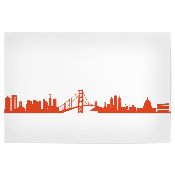 Poster "SAN FRANCISCO 03 Monochrom Tangerine" artboxONE - Städte,Reise,Abstrakt,Architektur,Reise / Länder,Städte / San Francisco
