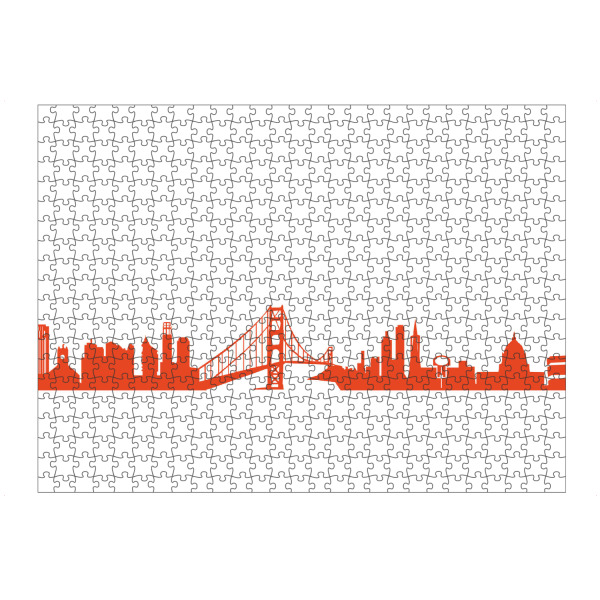 artboxONE Puzzle "SAN FRANCISCO 03 Monochrom Tangerine" artboxONE - Städte,Reise,Abstrakt,Architektur,Reise / Länder,Städte / San Francisco