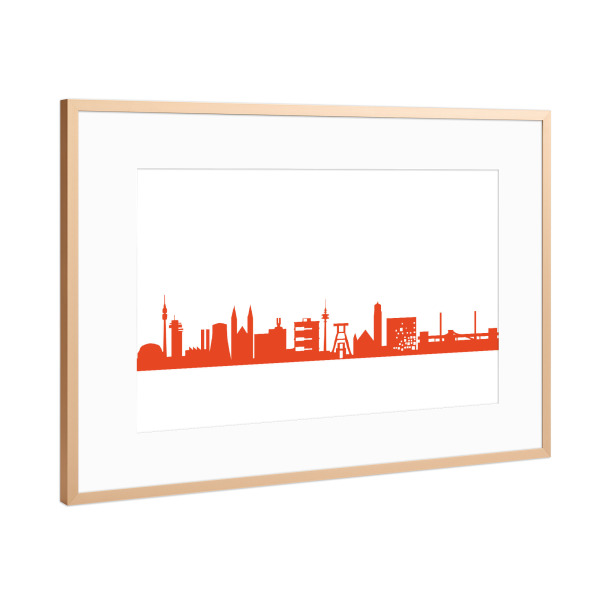 Poster mit Rahmen Kupfer "RUHRPOTT 03 Monochrom Tangerine" artboxONE - Städte,Reise,Abstrakt,Architektur,Reise / Länder