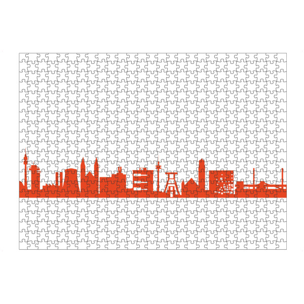 Puzzle Ravensburger "RUHRPOTT 03 Monochrom Tangerine" artboxONE - Städte,Reise,Abstrakt,Architektur,Reise / Länder