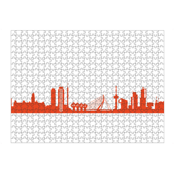 Puzzle Ravensburger "ROTTERDAM 03 Monochrom Tangerine" artboxONE - Städte,Reise,Abstrakt,Architektur,Reise / Länder