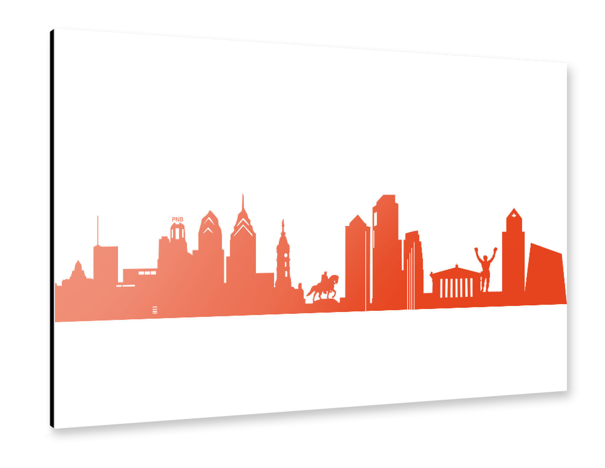 Alu-Dibond "PHILADELPHIA 03 Monochrom Tangerine" 75x50 cm artboxONE