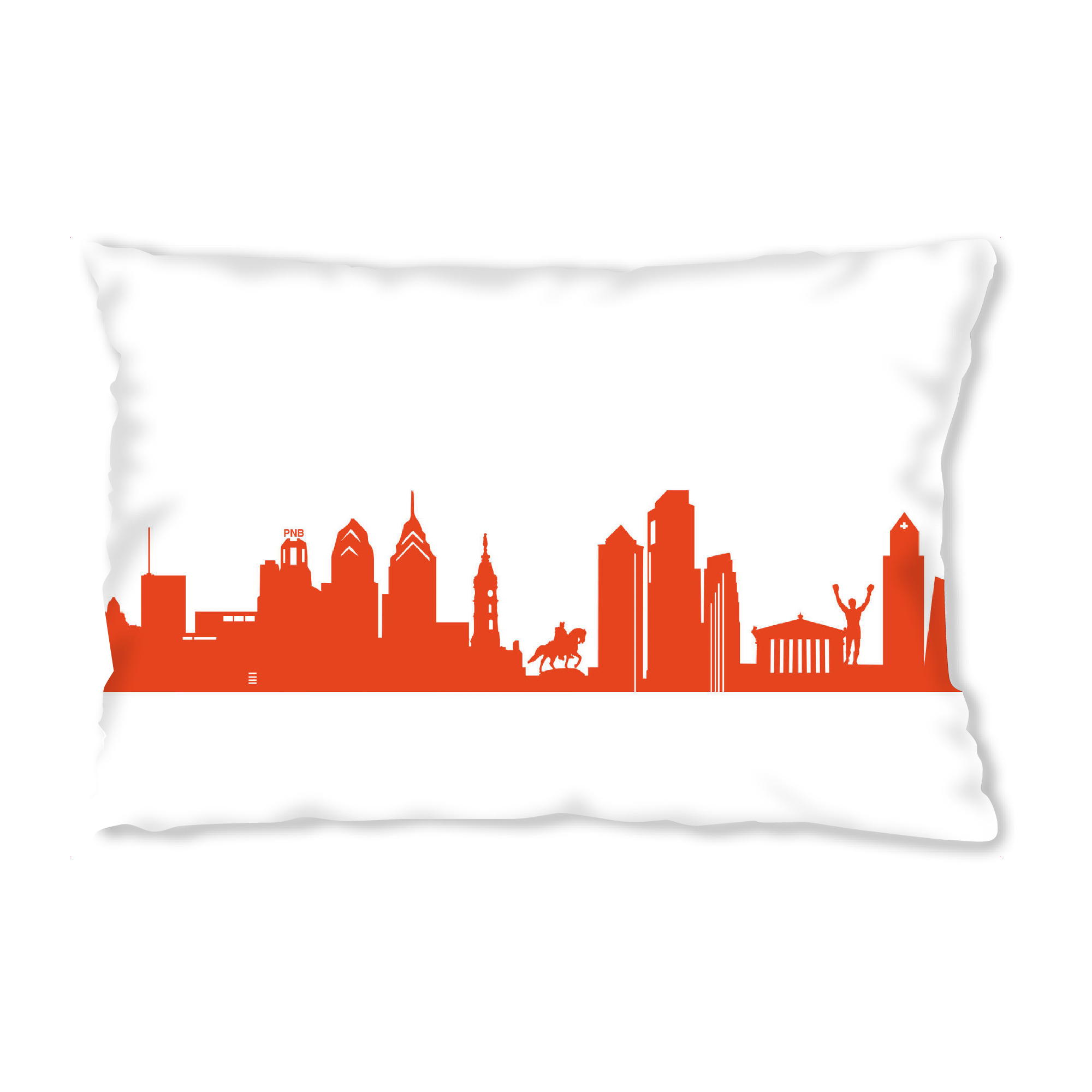 Design-Kissen "PHILADELPHIA 03 Monochrom Tangerine" artboxONE - Städte,Reise,Abstrakt,Architektur,Reise / Länder