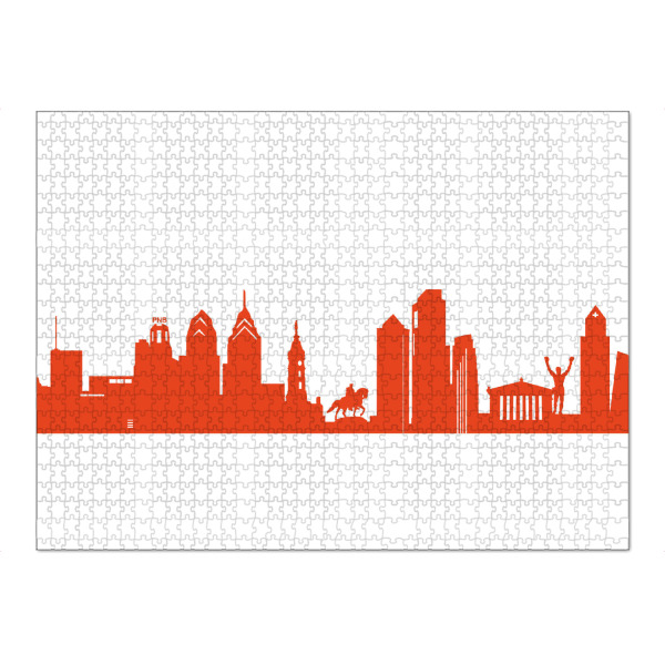 Puzzle Ravensburger "PHILADELPHIA 03 Monochrom Tangerine" artboxONE - Städte,Reise,Abstrakt,Architektur,Reise / Länder