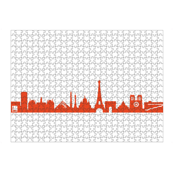 Puzzle Ravensburger "PARIS 03 Monochrom Tangerine" artboxONE - Städte,Reise,Abstrakt,Architektur,Städte / Paris