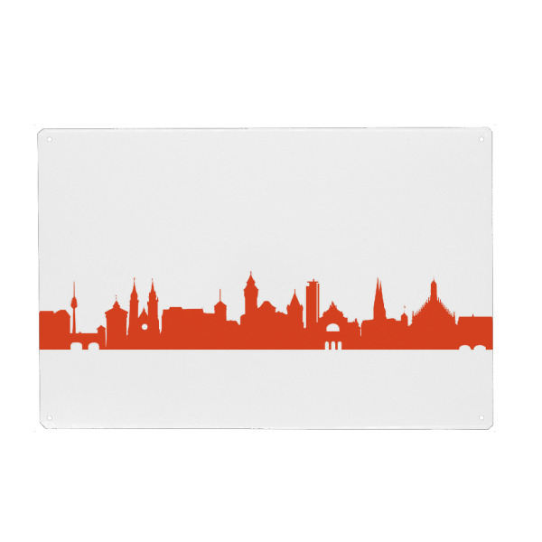Metall Poster "NÜRNBERG 03 Monochrom Tangerine" artboxONE - Städte,Reise,Abstrakt,Architektur,Reise / Länder