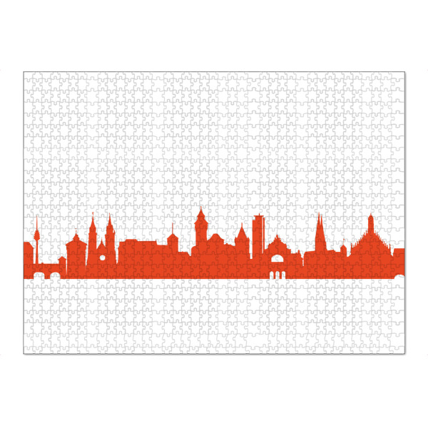 Puzzle Ravensburger "NÜRNBERG 03 Monochrom Tangerine" artboxONE - Städte,Reise,Abstrakt,Architektur,Reise / Länder