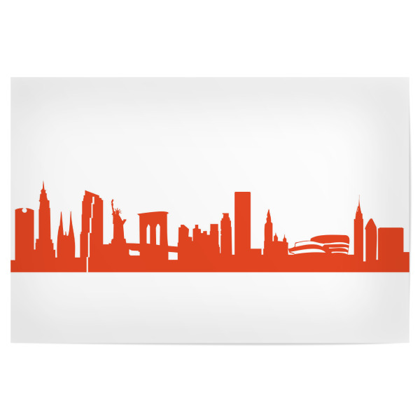 Poster "NEW YORK 03 Monochrom Tangerine" artboxONE - Städte,Städte / New York,Reise,Abstrakt,Architektur,Reise / Länder