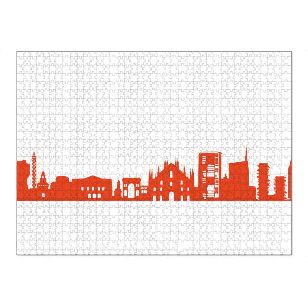Puzzle Ravensburger "MAILAND 03 Monochrom Tangerine" artboxONE - Städte,Reise,Abstrakt,Architektur,Reise / Länder,Städte / Mailand