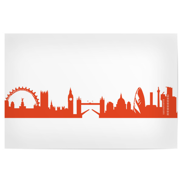 Poster "LONDON 03 Monochrom Tangerine" artboxONE - Städte,Städte / London,Abstrakt,Architektur,Reise / Länder