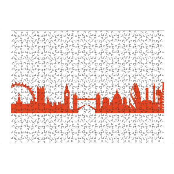 Puzzle Ravensburger "LONDON 03 Monochrom Tangerine" artboxONE - Städte,Städte / London,Abstrakt,Architektur,Reise / Länder