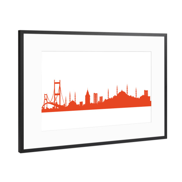 Poster mit Rahmen Schwarz (Metallic) "ISTANBUL tangerine" artboxONE - Städte,Reise,Abstrakt,Architektur,Reise / Länder