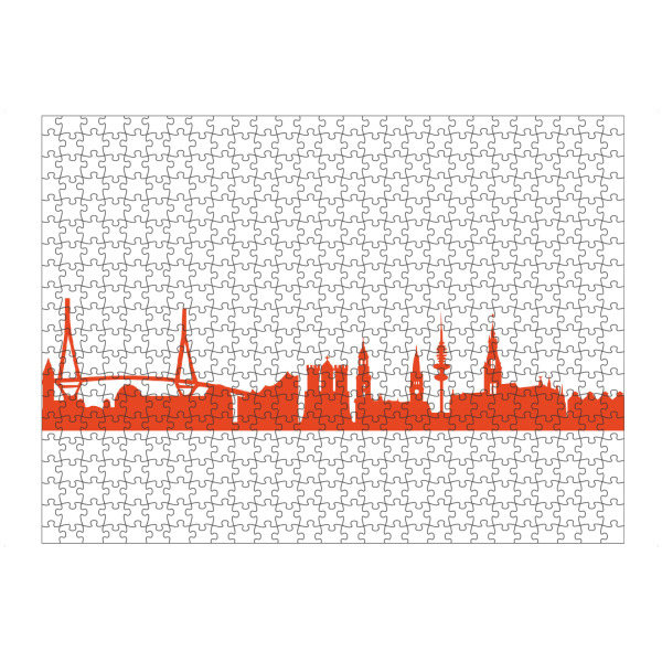 artboxONE Puzzle "HAMBURG 03 Monochrom Tangerine" artboxONE - Städte,Städte / Hamburg,Reise,Abstrakt,Architektur,Reise / Länder