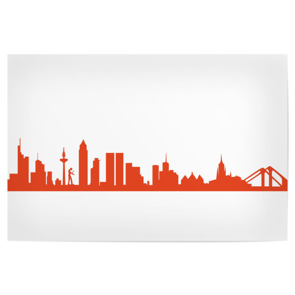 Poster "FRANKFURT 03 Monochrom Tangerine" artboxONE - Städte,Reise,Abstrakt,Architektur,Städte / Frankfurt,Reise / Länder