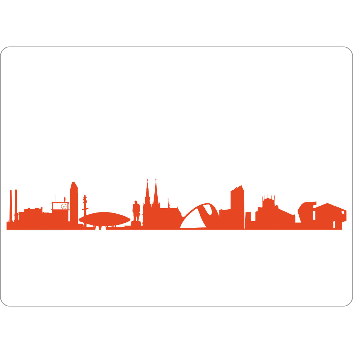 Tischset "EINDHOVEN 03 Monochrom Tangerine" artboxONE - Städte,Reise,Abstrakt,Architektur,Reise / Länder