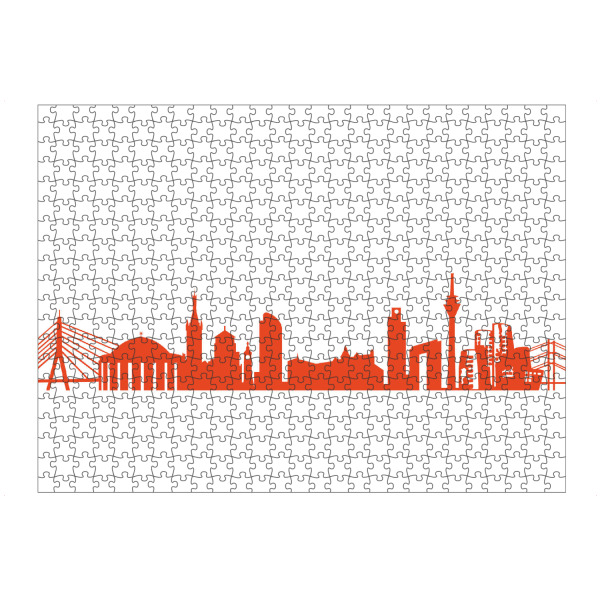 artboxONE Puzzle "DÜSSELDORF 03 Monochrom Tangerine" artboxONE - Städte,Reise,Abstrakt,Architektur,Städte / Düsseldorf,Reise / Länder