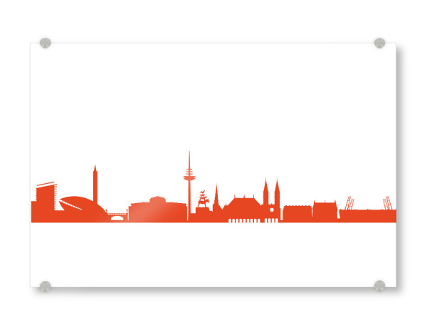 Acrylglasbild "BREMEN 03 Monochrom Tangerine" artboxONE - Städte,Reise,Abstrakt,Architektur,Reise / Länder