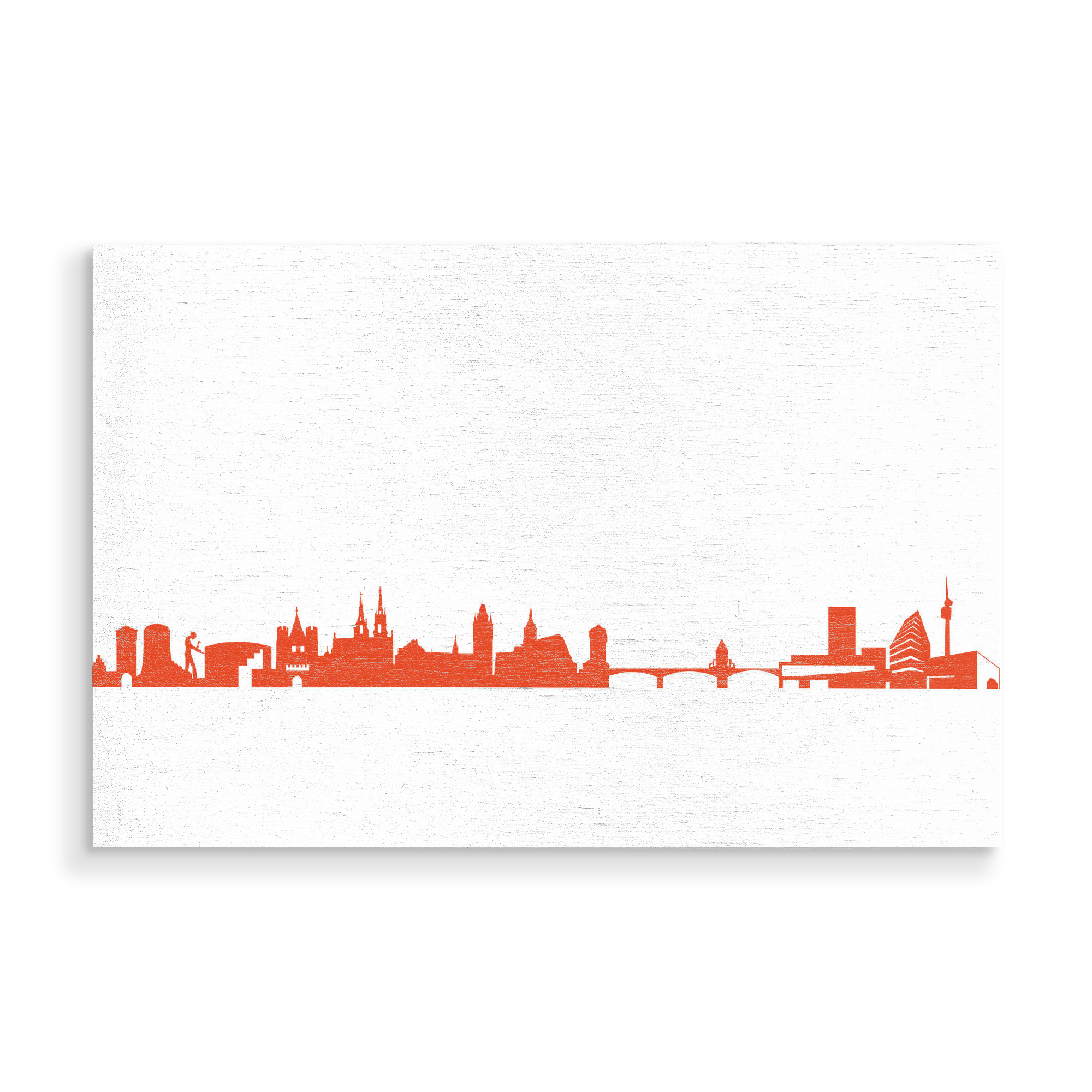 Holzbild "BASEL 03 Monochrom Tangerine" artboxONE - Städte,Reise,Abstrakt,Architektur,Reise / Länder