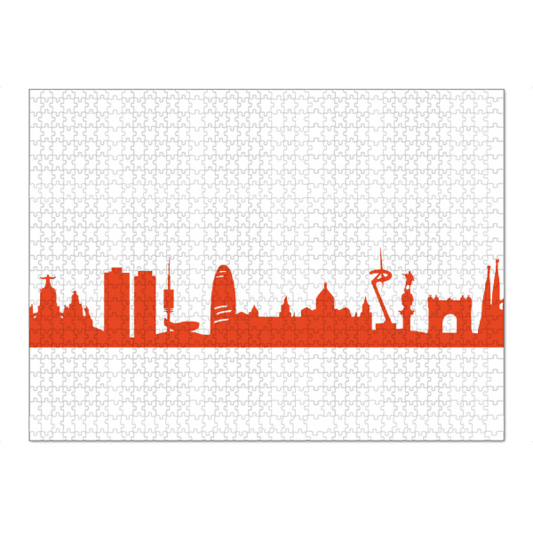 Puzzle Ravensburger "BARCELONA 03 Monochrom Tangerine" artboxONE - Städte,Reise,Abstrakt,Architektur,Reise / Länder,Städte / Barcelona