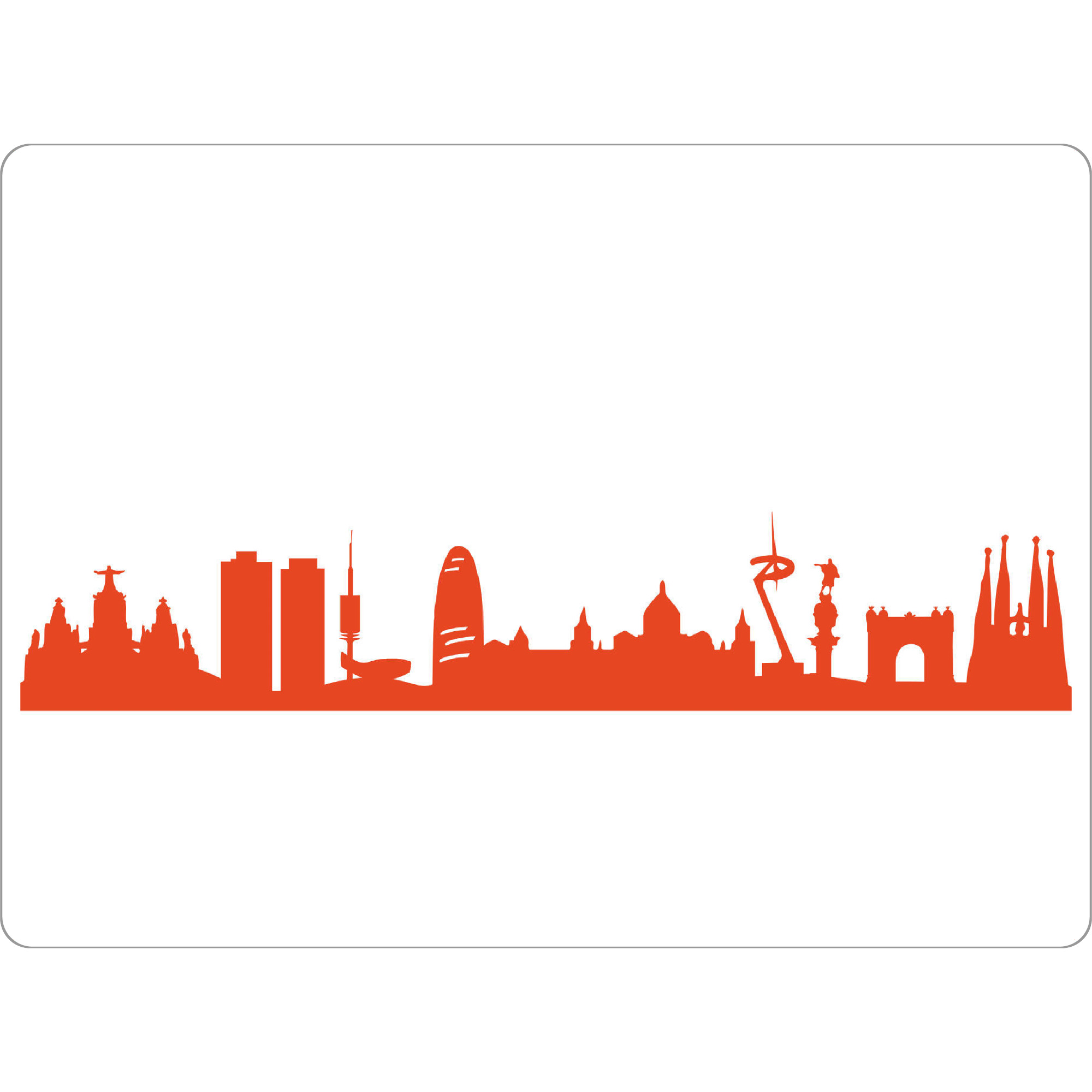 Tischset "BARCELONA 03 Monochrom Tangerine" artboxONE - Städte,Reise,Abstrakt,Architektur,Reise / Länder,Städte / Barcelona