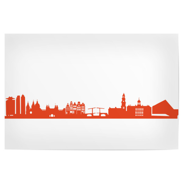 Poster 30x20 cm "AMSTERDAM 03 Monochrom Tangerine" artboxONE - Städte,Reise,Architektur,Städte / Amsterdam