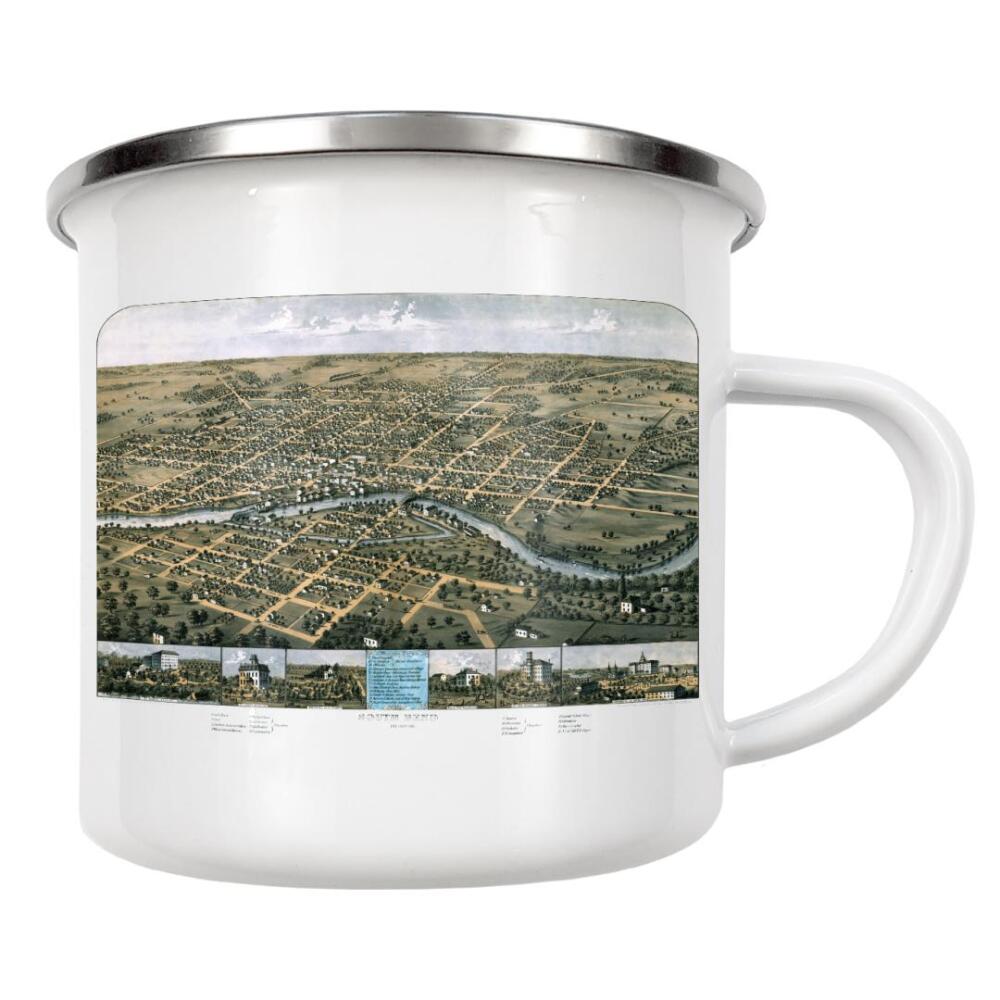 Emaille Tasse "Alte Karte von South Bend, Indiana" artboxONE - Natur,Kartografie - Karte,Plan,Antik,Retro,Alt,Karten,Weltkarte,Illustration,Indiana