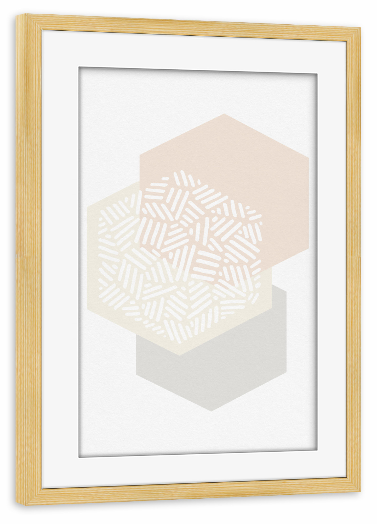 Poster mit Rahmen kiefer "Blush Hexagons" artboxONE - Abstrakt,Geometrie