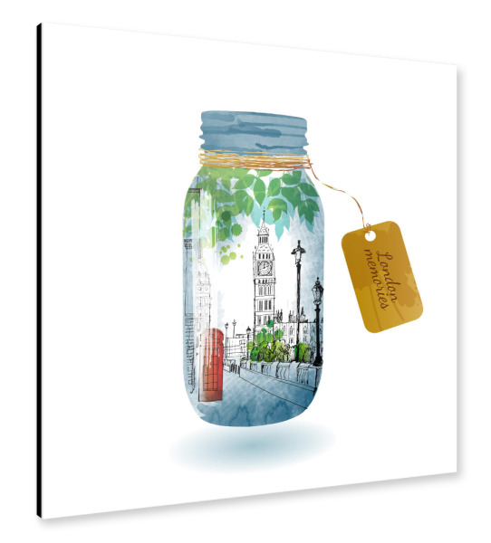 Alu-Dibond "London spring memories" 30x30 cm artboxONE