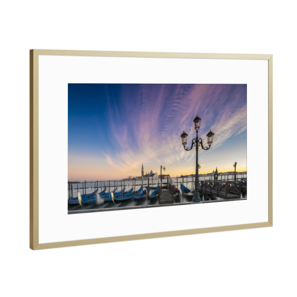 Poster mit Rahmen Gold "Venedig 02" artboxONE - Reise,Städte / Venedig - Venedig,Venezia,Venice,Italy,Italien,Italia,Skyporn,Fluss