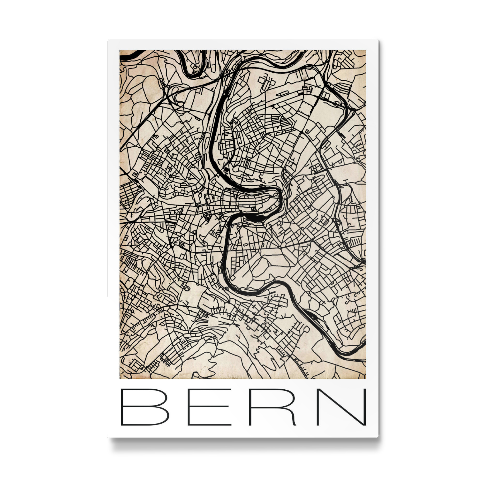 Galerie-Print "Retro City Map Bern" 75x50 cm artboxONE