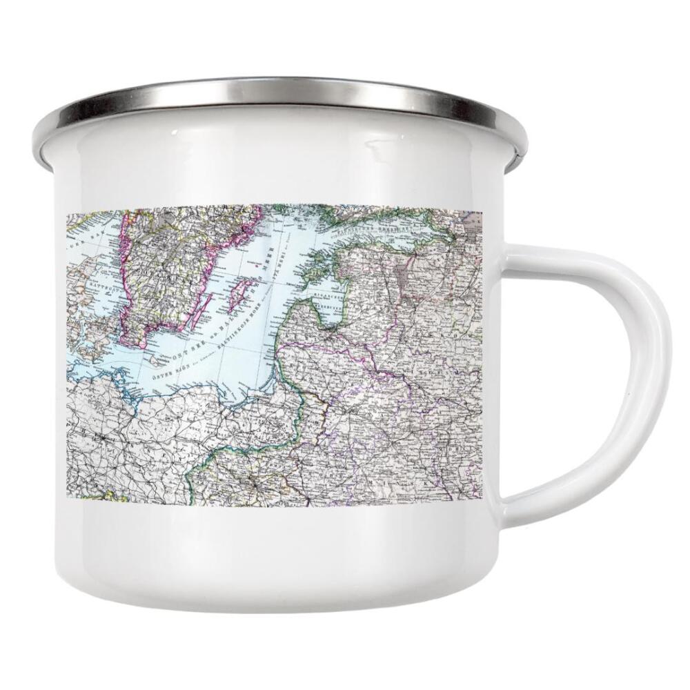 Emaille Tasse "Alte Karte von Baltikum" artboxONE - Kartografie - Karte,Plan,Antik,Retro,Alt,Karten,Karte der welt,Illustration,Baltikum,Europa