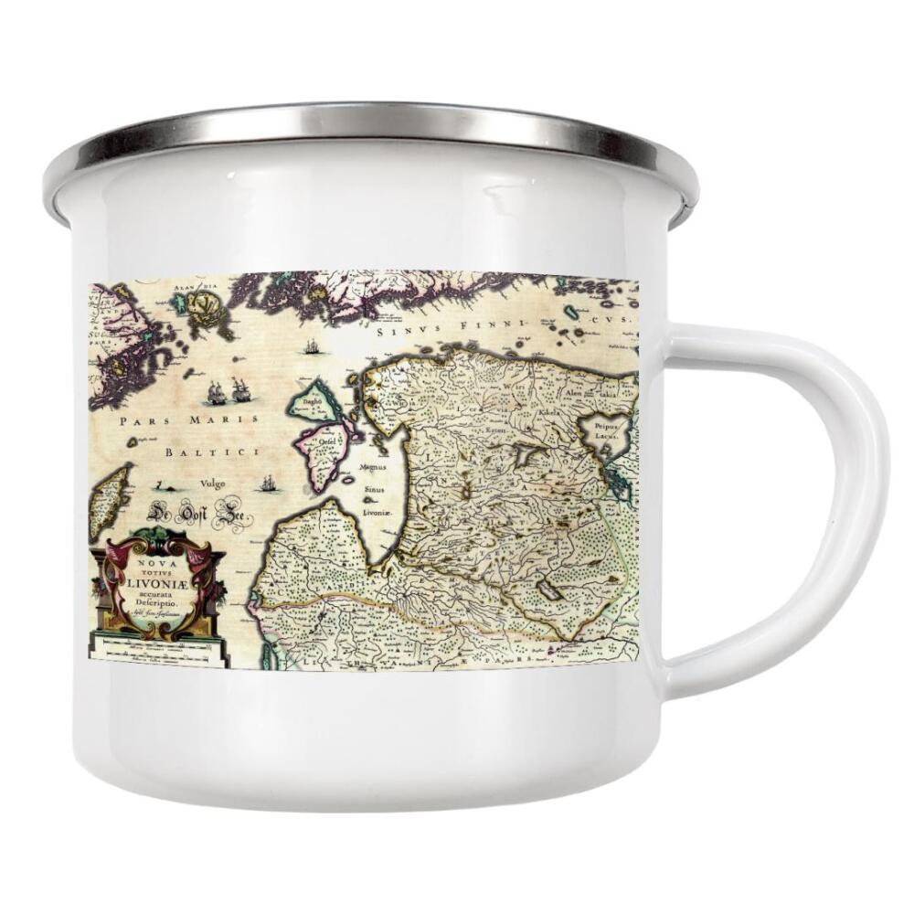 Emaille Tasse "Karte von Baltikum" artboxONE - Kartografie - Karte,Plan,Antik,Retro,Alt,Karten,Karte der welt,Illustration,Gemeinfrei,Baltikum,Europa